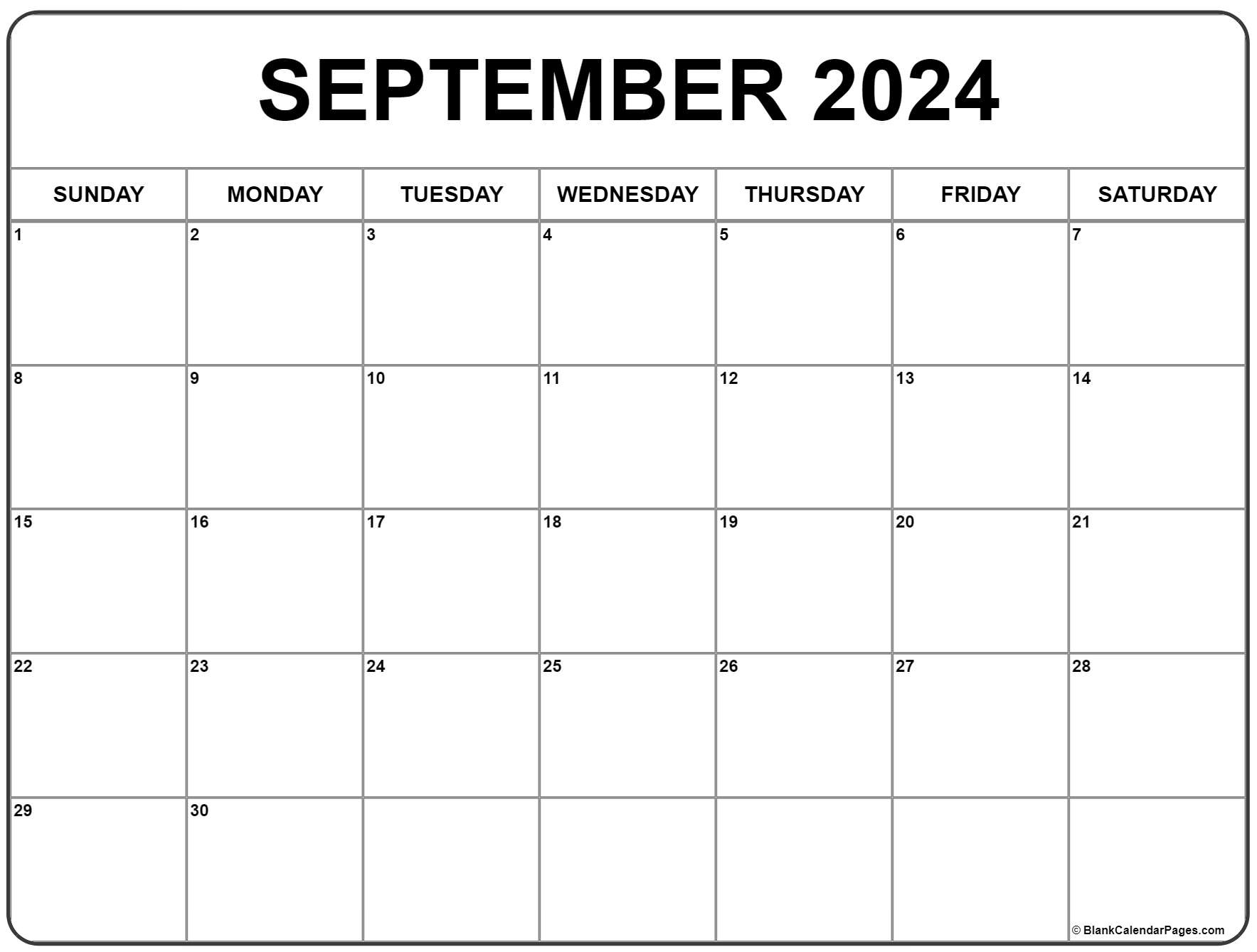 September 2024 Calendar | Free Printable Calendar | Printable September 2024 Calendar