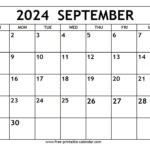 September 2024 Calendar   Free Printable Calendar | September 2024 Calendar Printable Free