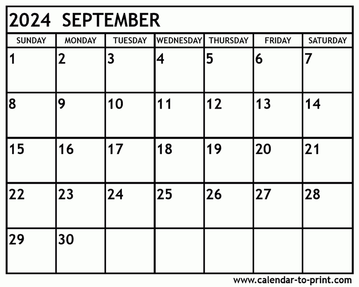 September 2024 Calendar Printable |  Calendar 2024