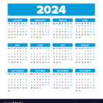 Simple Calendar 2024 Weeks Start On Monday Vector Image | Free Printable 2024 Calendar Monday Start