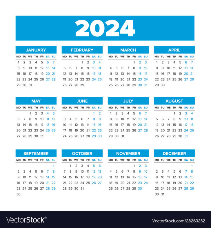 Free Printable 2024 Calendar Monday Start | Calendar 2024