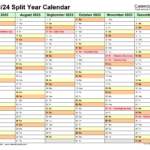 Split Year Calendars 2023/2024 (July To June)   Pdf Templates | August 2023 June 2024 Printable Calendar