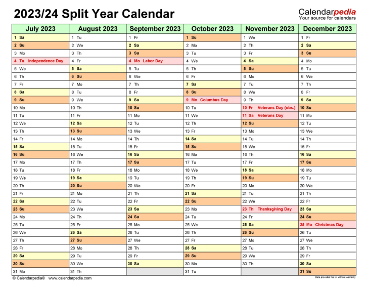 August 2023 to July 2024 Calendar Printable | Calendar 2024