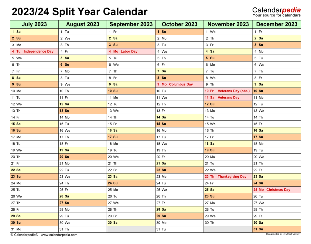 July 2023 June 2024 Calendar Printable | Calendar 2024 | Printable ...