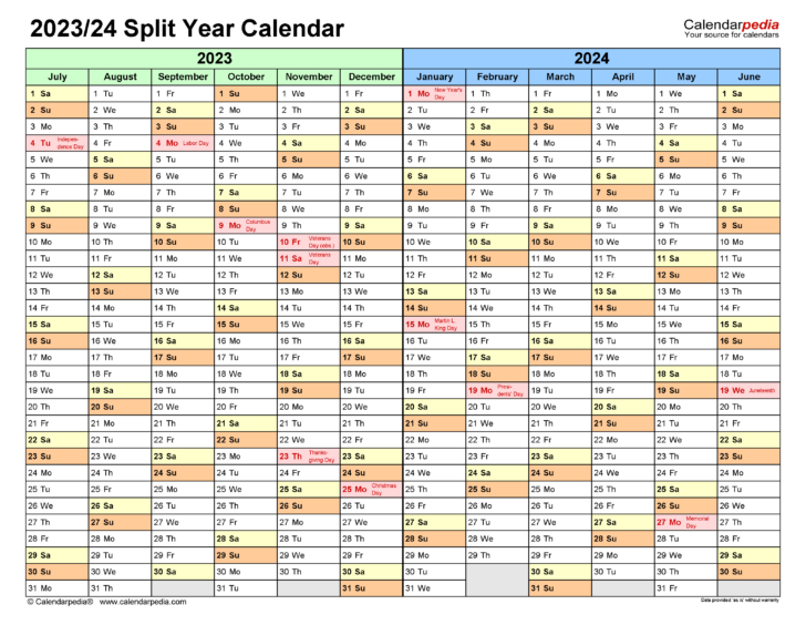 Calendar August 2023 June 2024 Printable | Calendar 2024