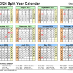 Split Year Calendars 2023/2024 (July To June)   Pdf Templates | Printable Calendar September 2023 To August 2024