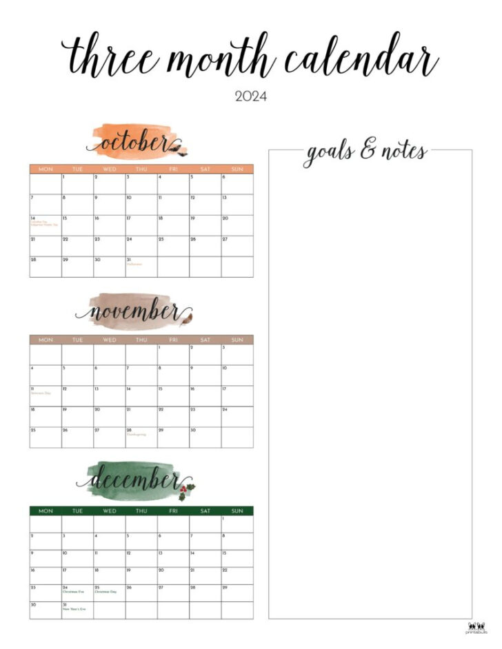 2024 Quarterly Calendar Printable | Calendar 2024