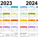 Two Year Calendars For 2023 & 2024 (Uk) For Pdf | 2023 Calendar 2024 Printable Uk