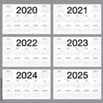 Vecteur Stock Simple Calendar Template For 2020, 2021, 2022, 2023 |  Calendar 2024