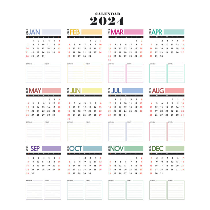 2024 Wall Calendar Printable | Calendar 2024