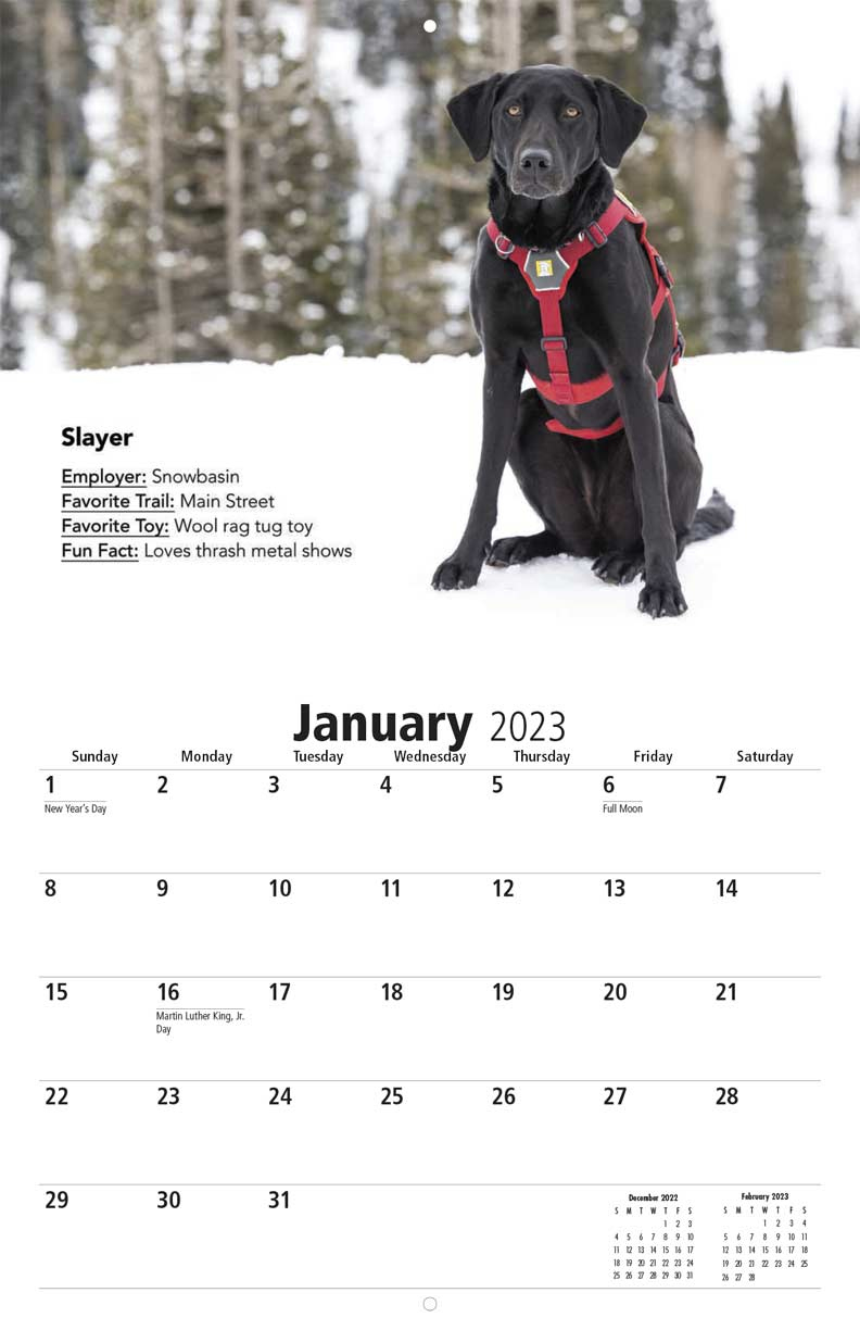 Wasatch Backcountry Rescue 2023 Calendar Fundraising |  Calendar 2024