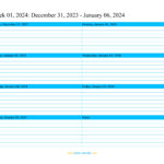 Weekly Calendar 2024 (Word, Excel, Pdf) | 2024 Printable Weekly Calendar