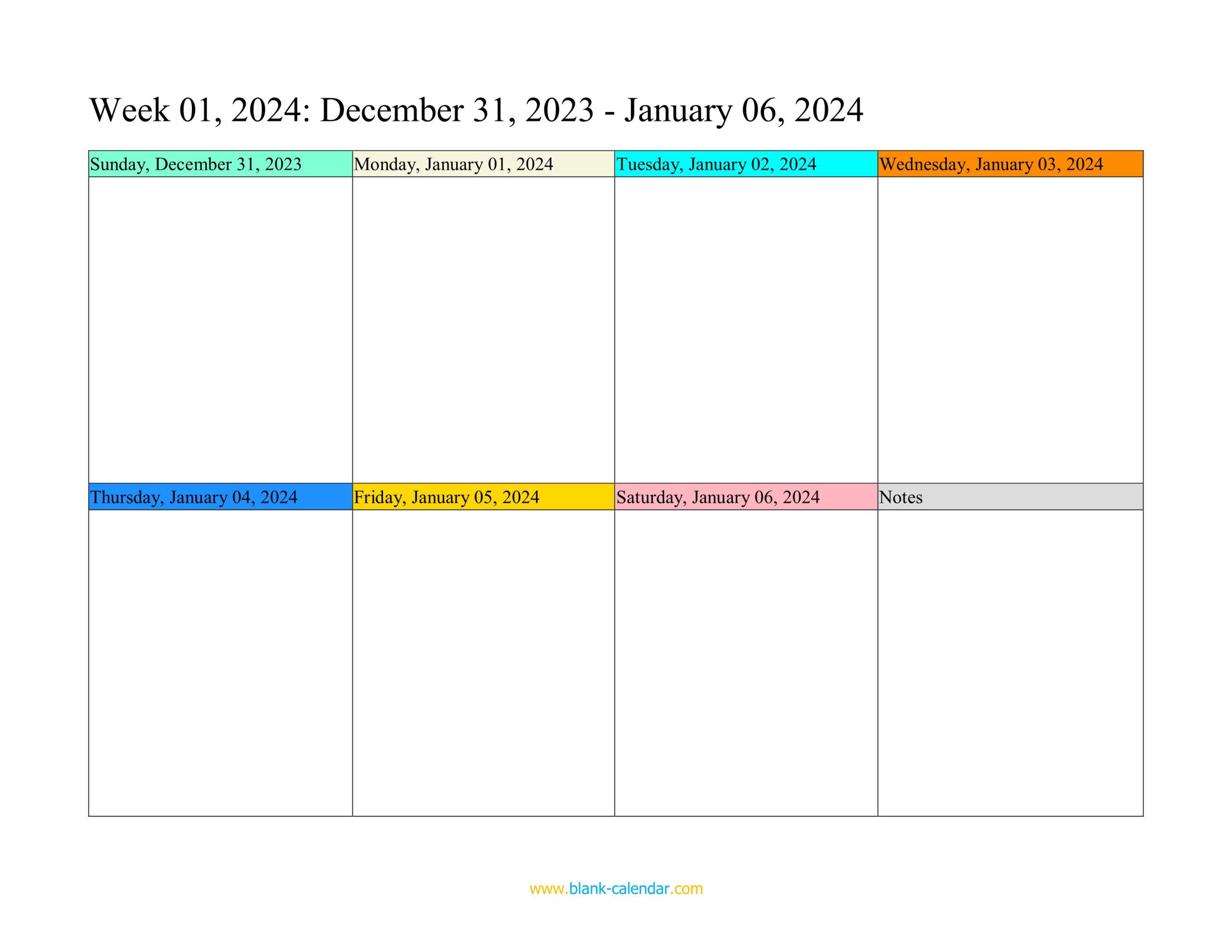 Weekly Calendar 2024 (Word, Excel, Pdf) |  Calendar 2024