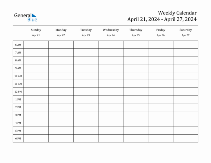 2024 Weekly Calendar Printable | Calendar 2024