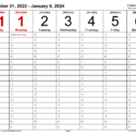 Weekly Calendars 2024 For Pdf   12 Free Printable Templates | 2024 Weekly Calendar Printable Free