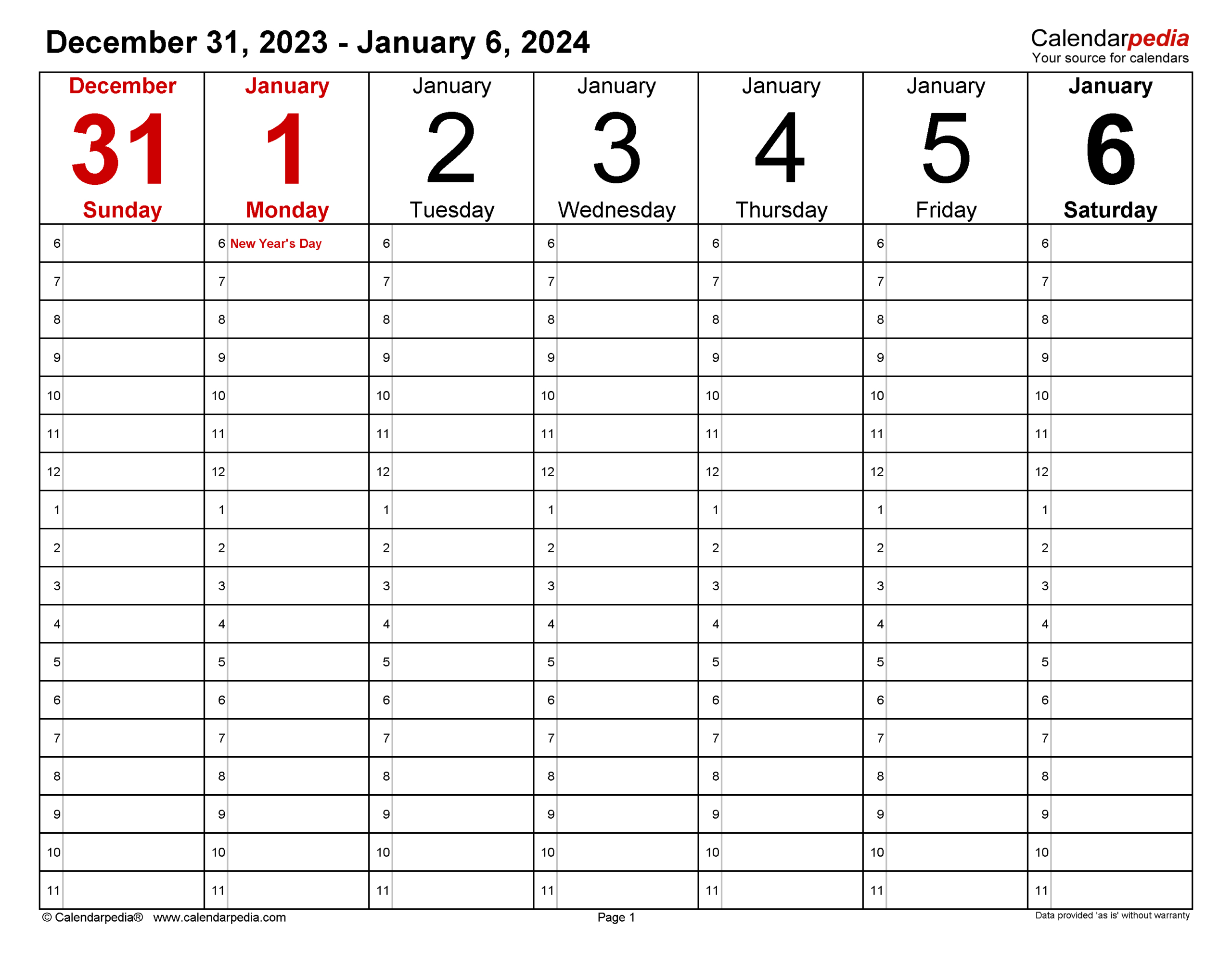 Weekly Calendars 2024 For Pdf - 12 Free Printable Templates | 2024 Weekly Calendar Printable Free