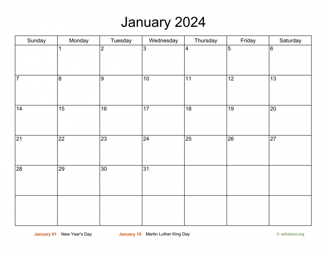 Wiki Calendar January 2024 With Holidays In 2023 | Monthly |  Calendar 2024