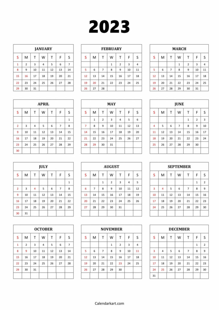 2023 Calendar 2024 Printable Word Free | Calendar 2024