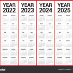 Year 2021 2022 2023 2024 2025 2026 Calendar Vector Design Stock |  Calendar 2024