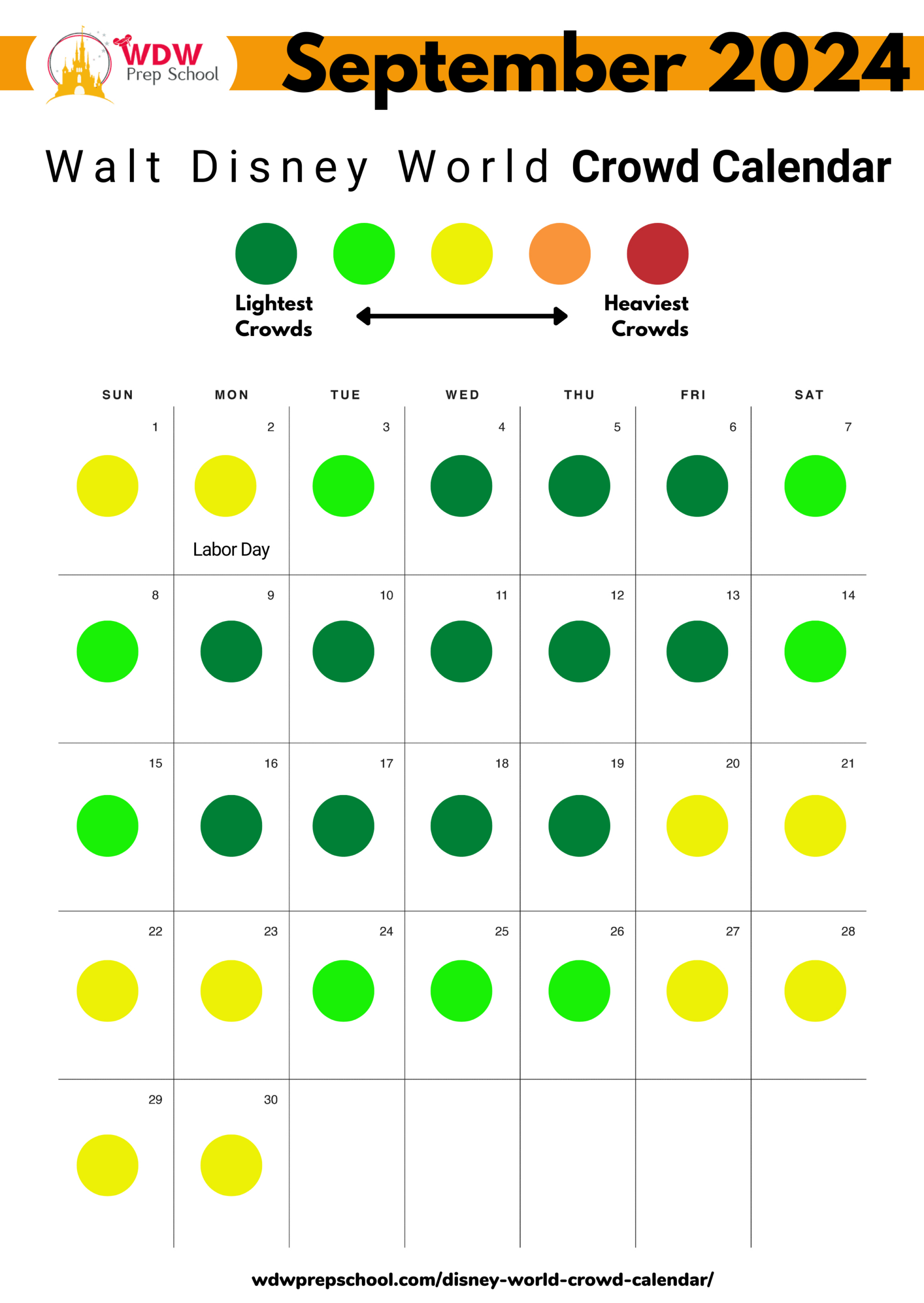 2024 &amp;amp; 2025 Disney World Crowd Calendar (Best Times To Go) | Calendar 2024