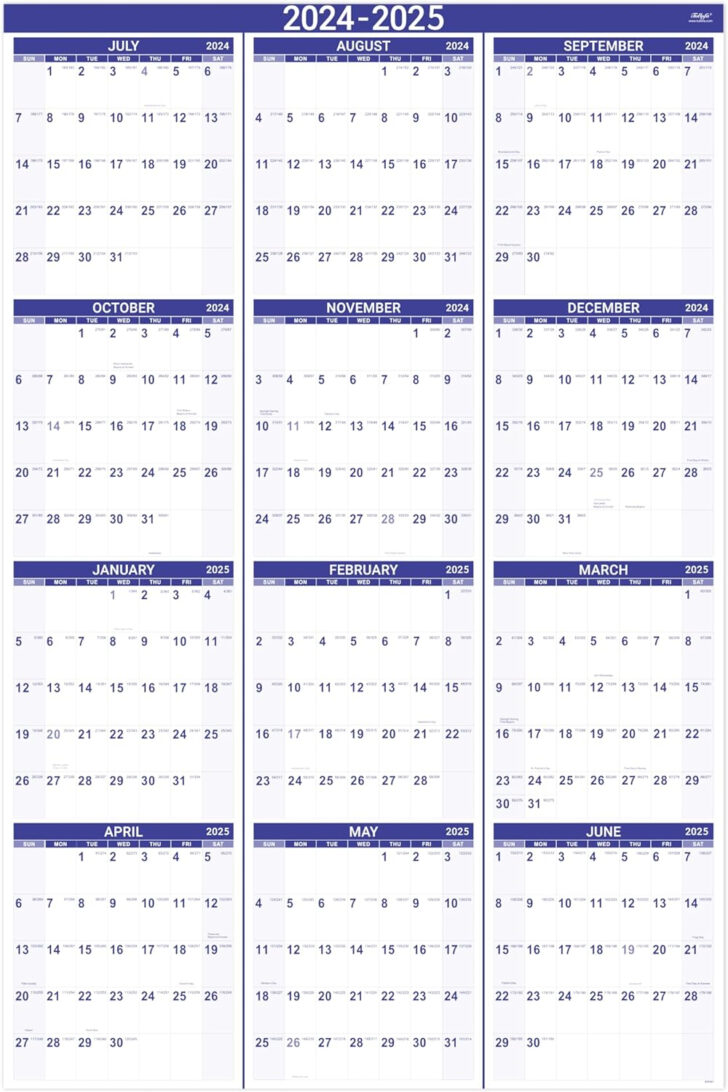 Calendar July 2024 to June 2025 | Calendar 2024