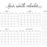 2024 Four Month Calendars   18 Free Printables | Printabulls | Calendar 2024 June July August