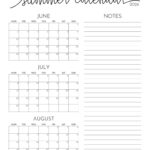 2024 Summer Calendars   18 Free Printables | Printabulls | 3 Month Calendar 2024 June July August