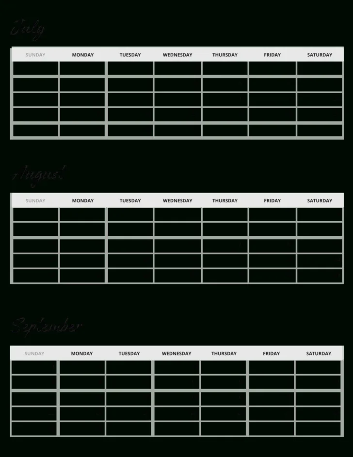 Printable 3 Month Calendar 2024 June July August | Calendar 2024