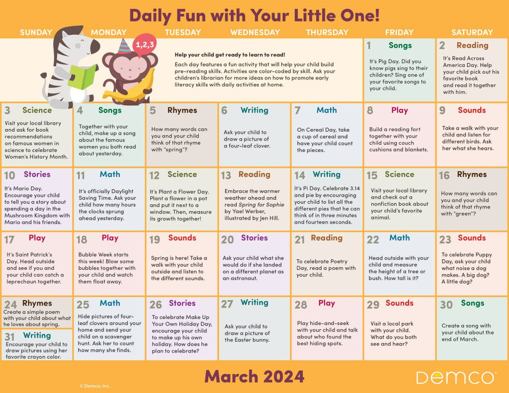 Activity Calendar Archives - Ideas &amp;amp; Inspiration From Demco | June Activity Calendar For Seniors 2024