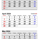 April 2024 Calendar | Templates For Word, Excel And Pdf | March April May June 2024 Calendar