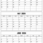 April – June 2024 Calendar | Calendar June, March Calendar | 2024 Calendar April May June