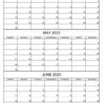 April May June 2023 Calendar Printable Template | Three Month Calendar |  Calendar 2024