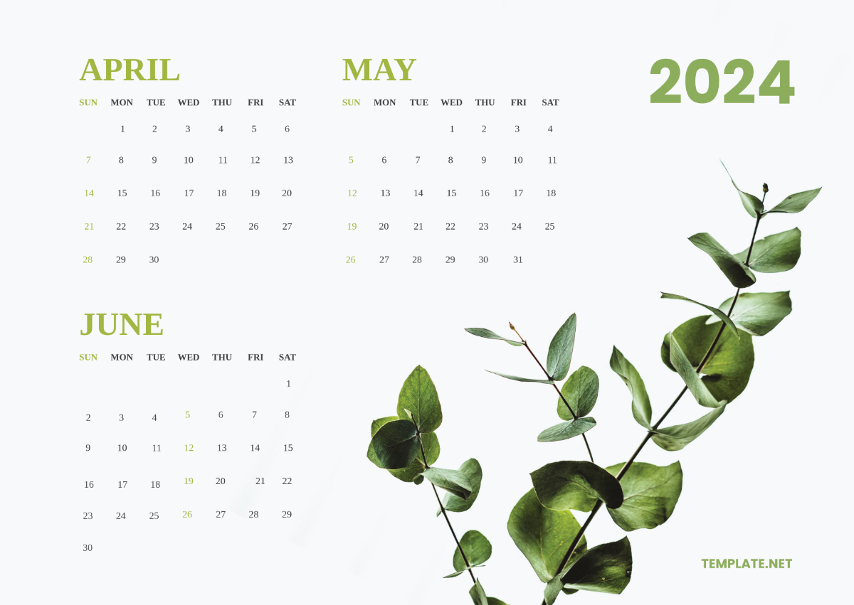 April May June Calendar 2024 Template - Edit Online &amp;amp; Download | Calendar 2024