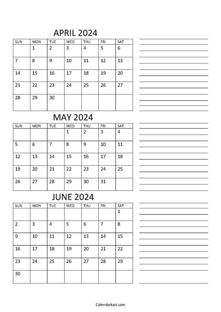 April May June July 2024 Calendar | Calendar 2024 | Printable Calendar 2024