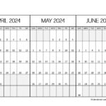 April To June 2024 Calendars (Q2): Free Printables   Calendarkart | April Through June 2024 Calendar