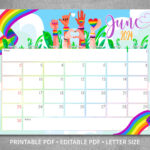 Bearbeitbarer Juni 2024 Kalender, Pride Month, Lgbt Queer | June Pride Month Calendar 2024