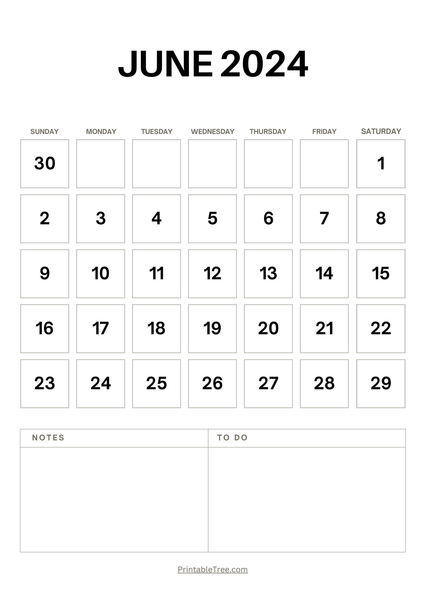 Blank June 2024 Calendar Printable Pdf Templates Free Download | Calendar 2024