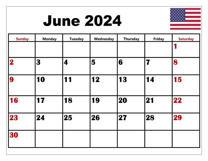 June Calendar 2024 With Holidays | Calendar 2024