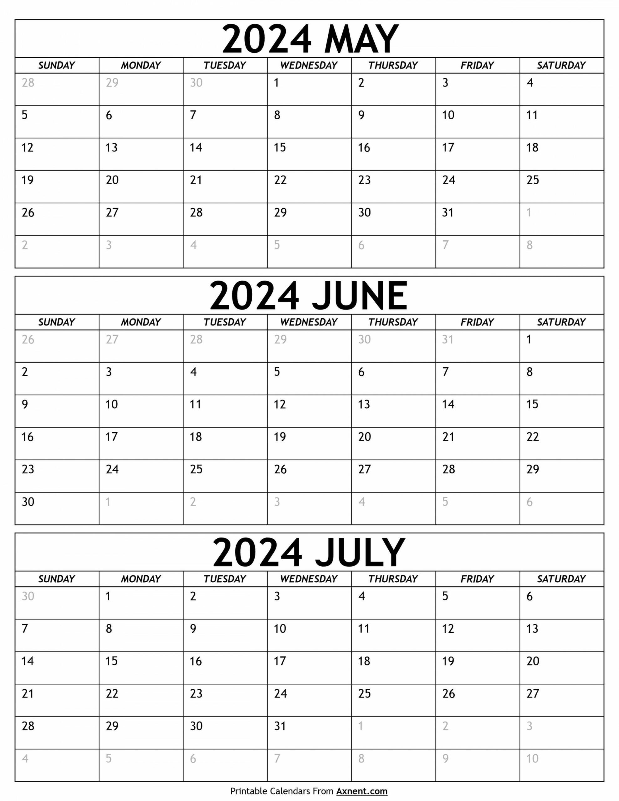 Calendar May June July 2024 | Calendar May, July Calendar, Calendar | Calendar 2024