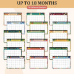 Desk Calendar 2024 2025, January 2024  June 2025, 18 Months,17''X |  Calendar 2024