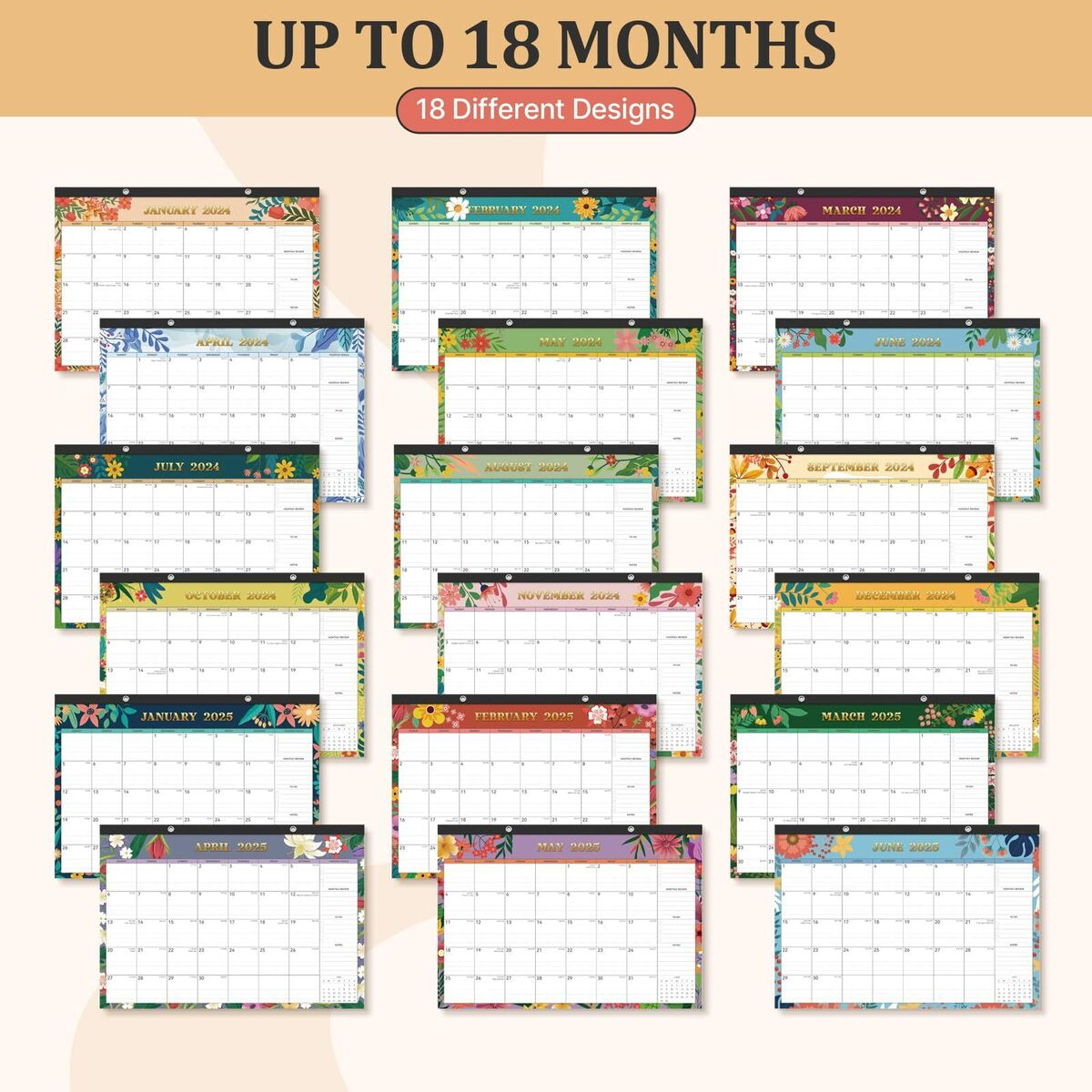 Desk Calendar 2024-2025, January 2024- June 2025, 18-Months,17&amp;#039;&amp;#039;X | Calendar 2024