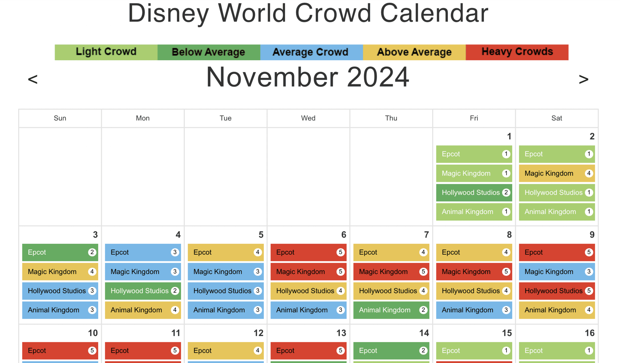 Disney World Crowd Calendar - 2024 Best Times To Go | June Disney World Crowd Calendar 2024