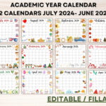 Editable School Calendar 2024 2025 From July To June Printable | August 2024   June 2025 Calendar