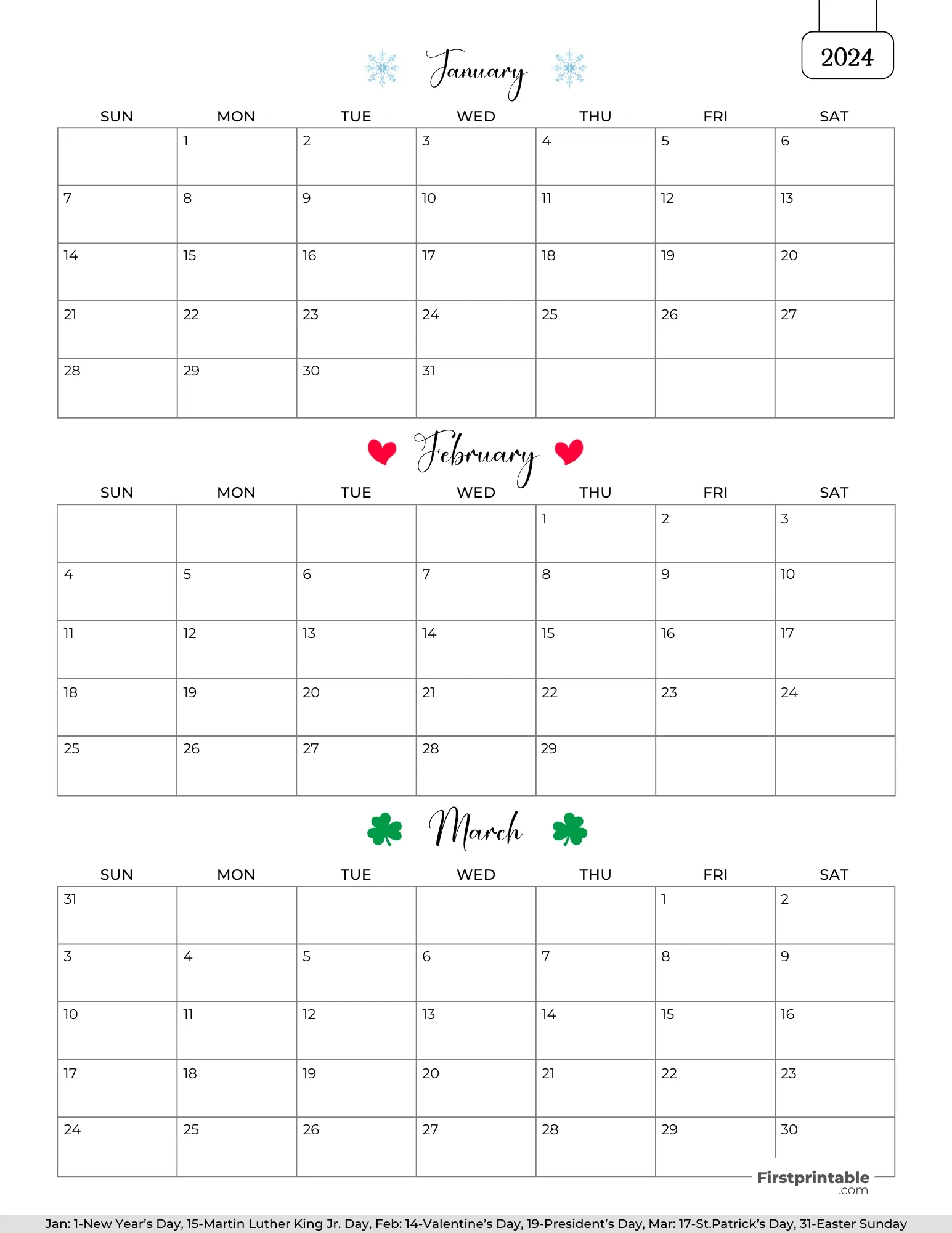 Free 3 Month Calendars 2024 | Calendar 2024