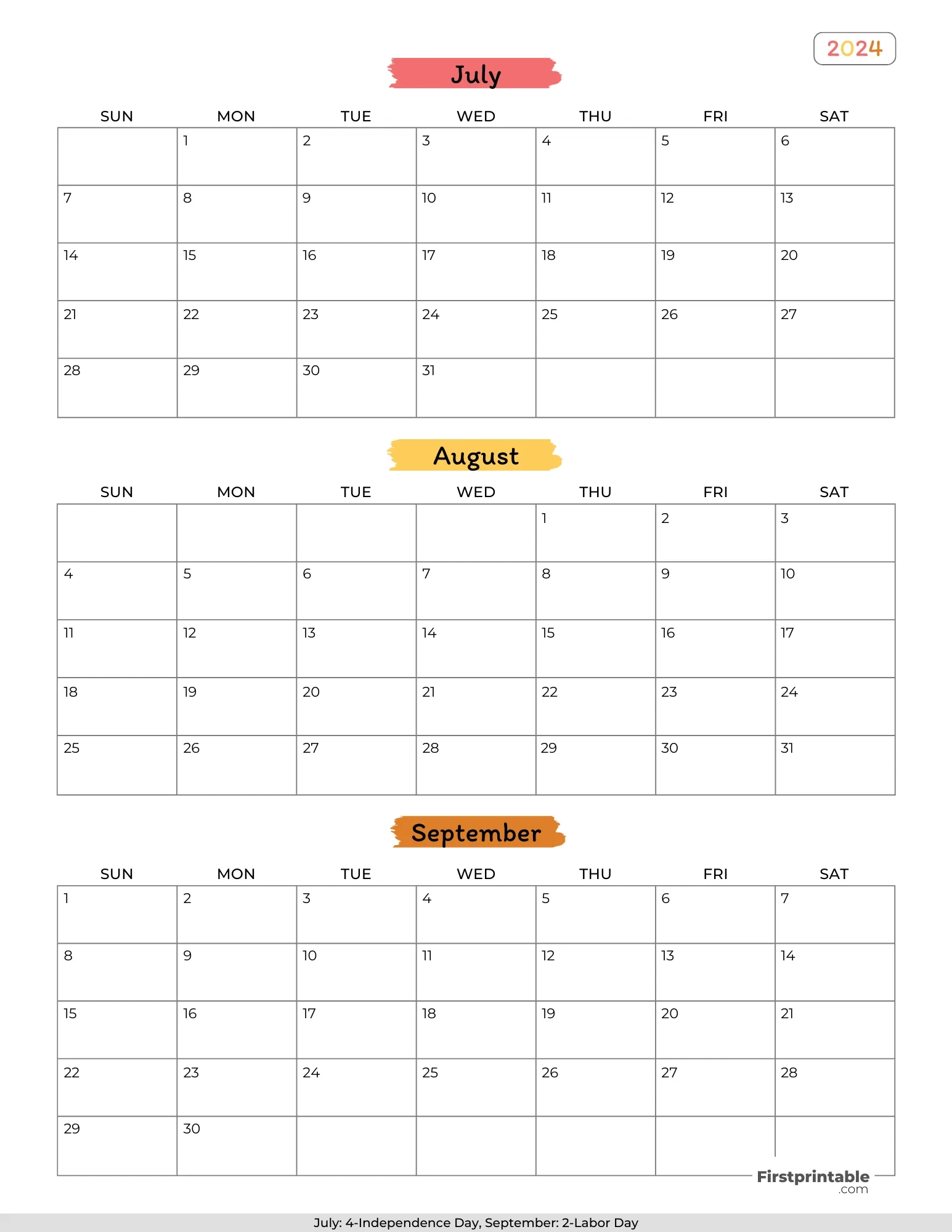 Free 3 Month Calendars 2024 | Calendar 2024