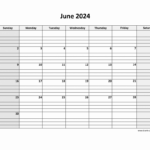 Free Download Printable June 2024 Calendar, Large Box Grid, Space | June 2024 Calendar With Lines