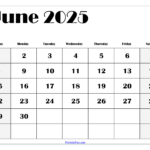 Free June 2025 Calendar Printable Pdf Template With Holidays | Month Of June 2025 Calendar