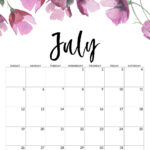 Free Printable Calendar 2020   Floral   Paper Trail Design | Free Printable Calendar July 202