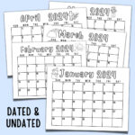 Free Printable Calendar For Kids   Dated And Undated (2024 2025 | Printable Calendar 2024 Homemade Gifts Made Easy