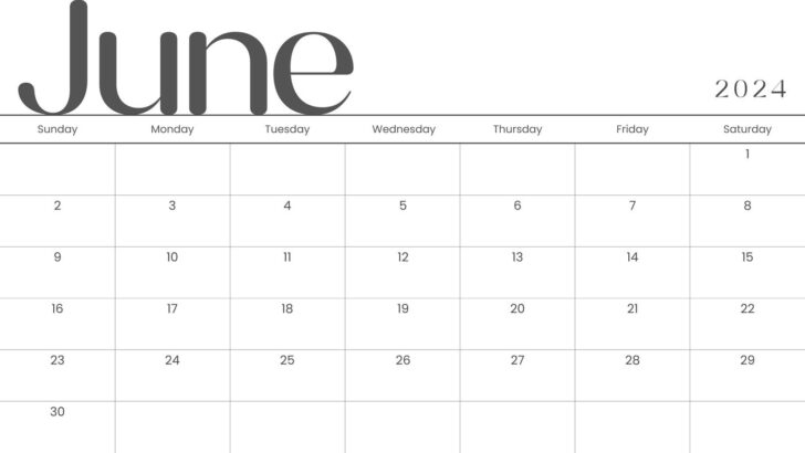 The Calendar For The Month of June 2024 | Calendar 2024